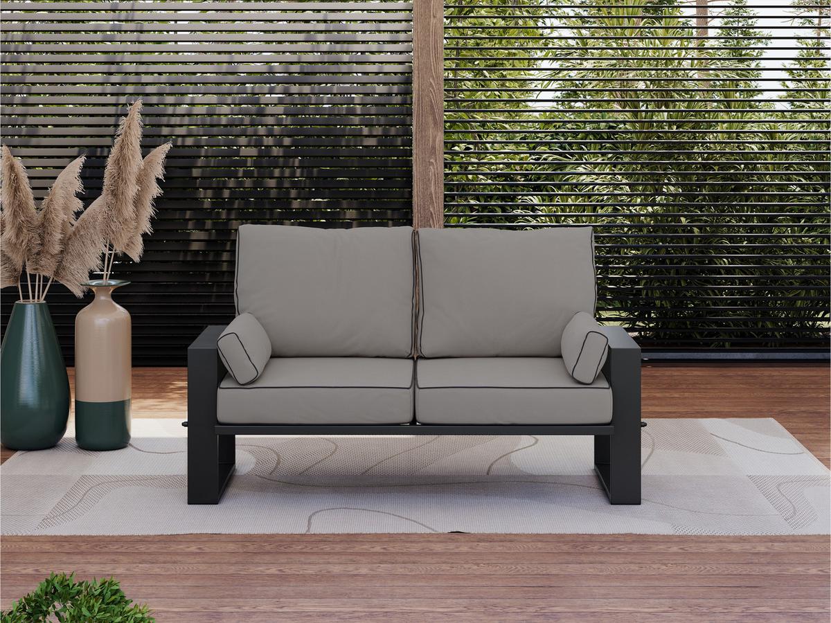 LOUNGESOFA Elba 2 Sitzer - Grau - Grau, Textil (150/90/87cm) - MKS
