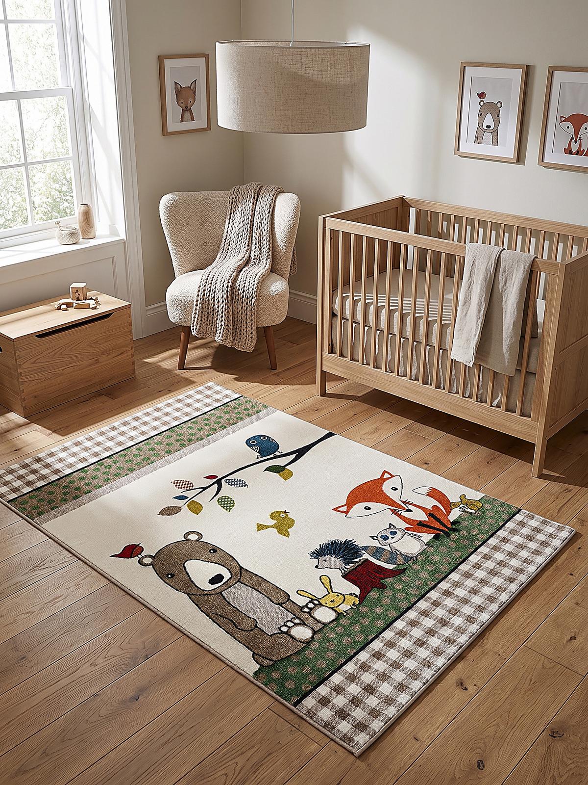 KINDERTEPPICH Kurzflor Karo CASOLA Polypropylen Creme 120 x 170 cm - Beige, Textil (120/170cm) - KADIMA DESIGN