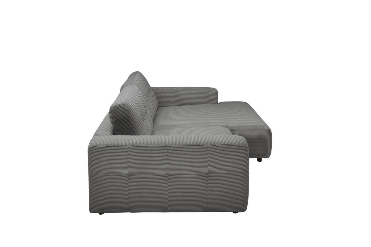 ECKSOFA MIKA Grau Cord - Dunkelgrau/Schwarz, Kunststoff/Textil (276/167cm) - KAWOLA