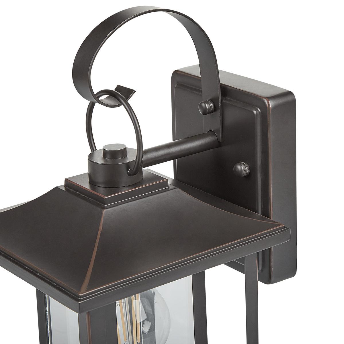 AUSSENWANDLEUCHTE Almond 12/20/34 cm - Schwarz, Metall (20/34/12cm) - Beliani