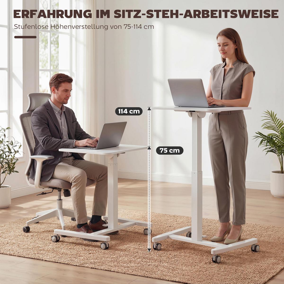 STEHPULT MDF Stahl Weiß - Weiß, Holzwerkstoff/Metall (60.5/52/114cm) - HOMCOM