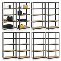 LAGERREGAL Basic grau 180x90x40 cm (8er-Set) - Grau, Metall (90/180/40cm) - Juskys
