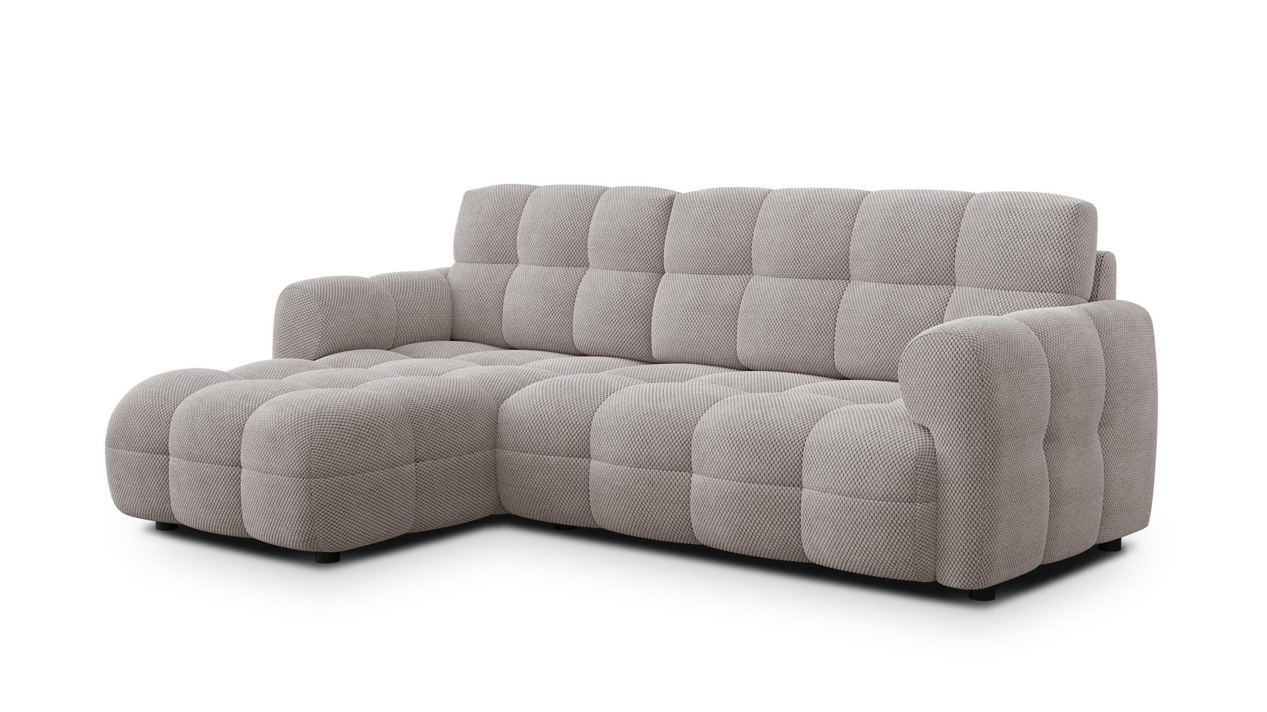 ECKSOFA MELLOW 3-Sitzer, beige - Beige/Schwarz, Holz/Textil (232/156cm) - Wozimo