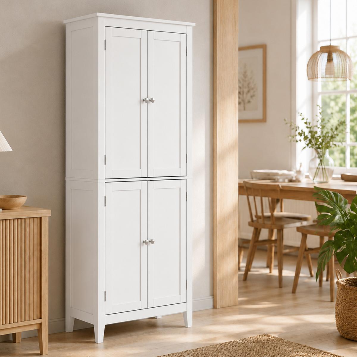BADEZIMMERSCHRANK MDF Metall Weiß - Weiß, Holzwerkstoff/Metall (30/170/60cm) - HOMCOM