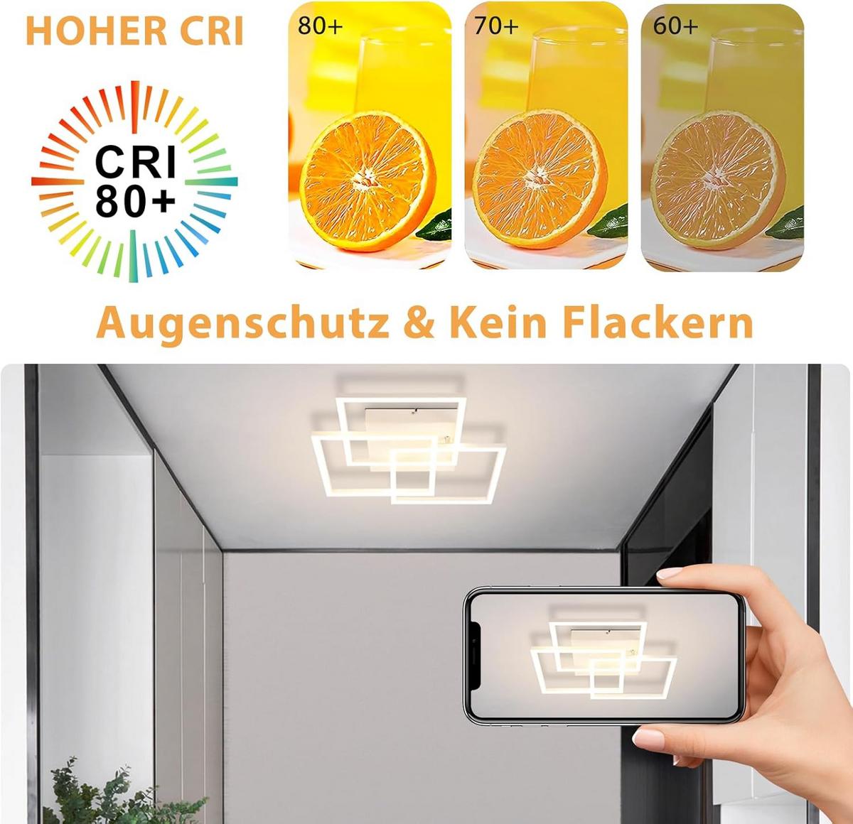 LED-DECKENLEUCHTE Kranzfluch 40.0/9.0/40.0 cm - Weiß, Metall (40/40/9cm) - ZMH