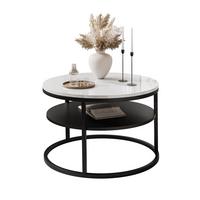 COUCHTISCH CIRI SLIM mit Regal Hochglanz - Schwarz/Weiß, Holzwerkstoff (60/60/42cm) - Lookway