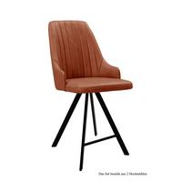 THEKENSTUHL drehbar (2er-Set) Diannah 52x108x60 Schwarz/Cognac - Cognac/Schwarz, Kunststoff (60/108/52cm) - 58aufmkessel