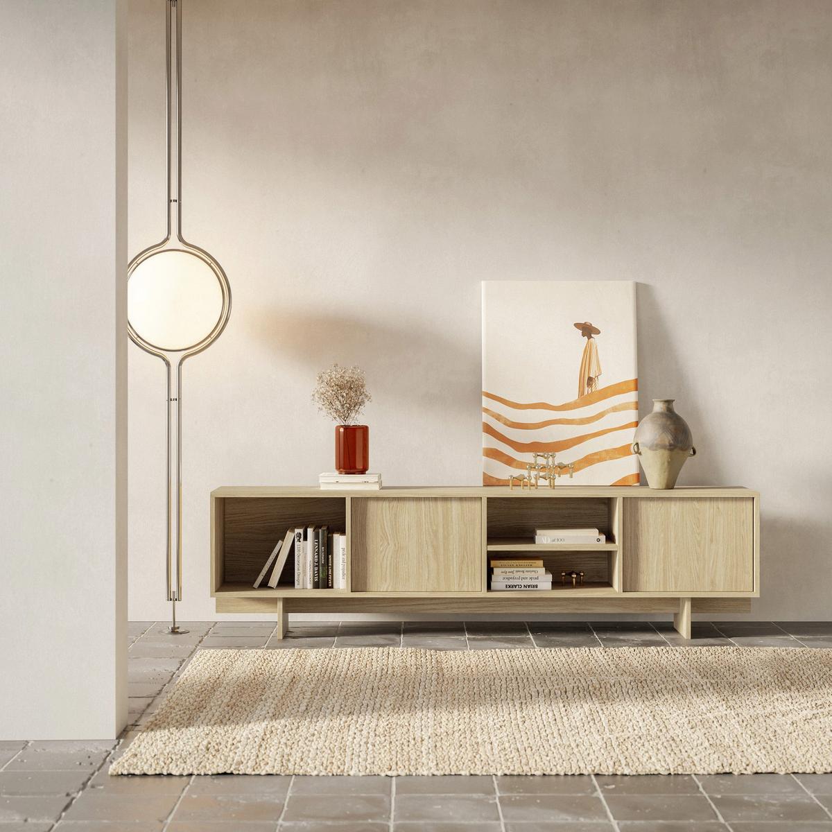 TV-LOWBOARD Sanva GEÖLTE EICHE 200 CM - Eichefarben, Holzwerkstoff (200/55/35cm) - Selsey