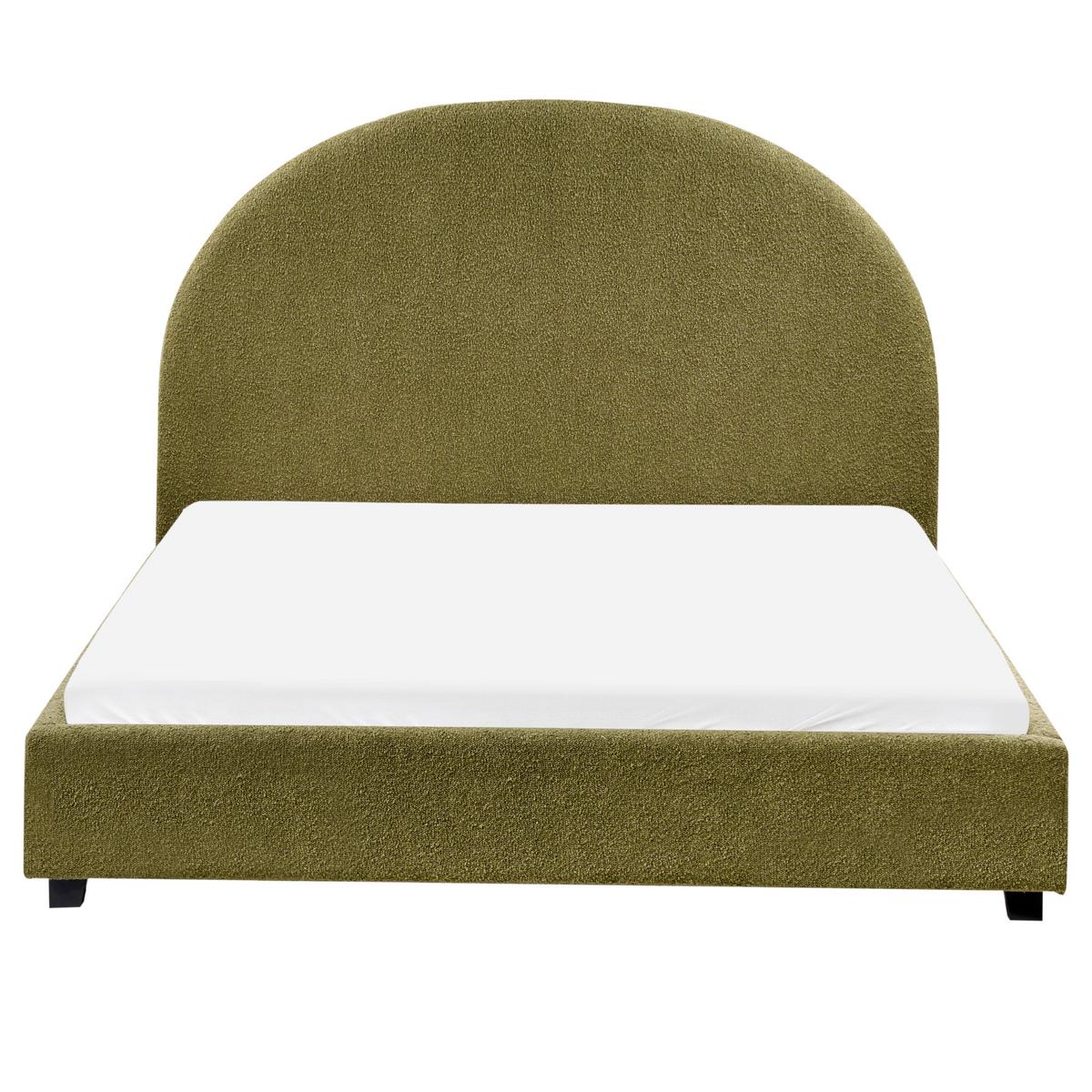 BETT mit Lattenrost 140/200 cm Bouclé Olivgrün Vaucluse - Grün, Textil (140/200cm) - Beliani