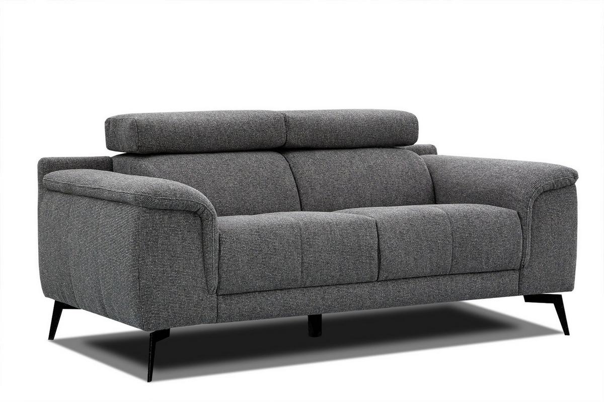 SOFA FIERO 2-Sitzer, dunkelgrau - Dunkelgrau/Schwarz, Holzwerkstoff/Textil (170/82/103cm) - Wozimo