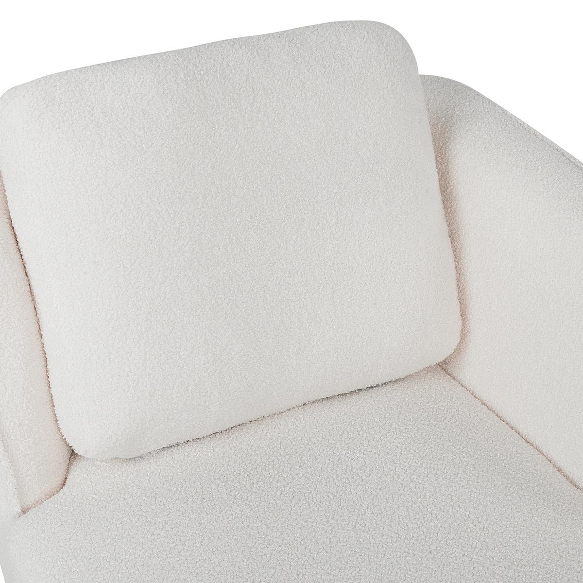 CHAISELONGUE-LINKSSEITIGE Bouclé Cremeweiß Artheze - Creme/Schwarz, Textil (148/70/64cm) - Beliani