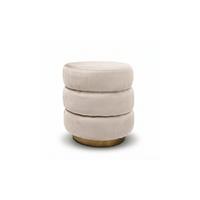 HOCKER LUCIA 38/38/42 cm Beige - Beige/Goldfarben, Textil/Metall (38/42/38cm) - Lookway