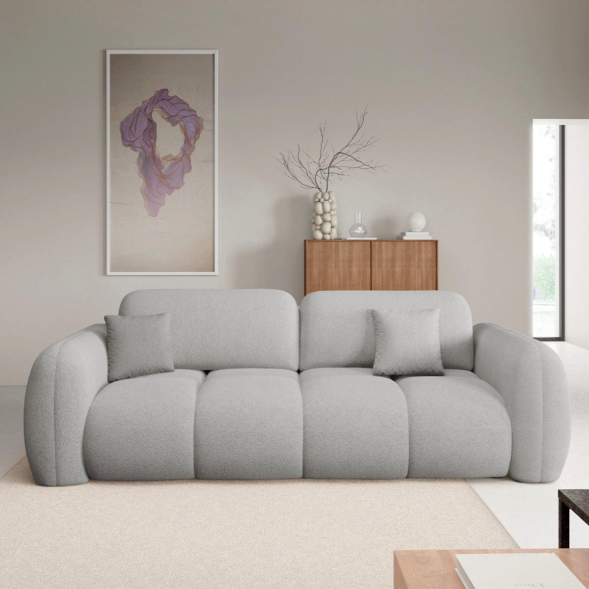 SOFA Livio 3 Sitzplätze Hellgrau - Grau, Holz (270/95/121cm) - Petits-meubles