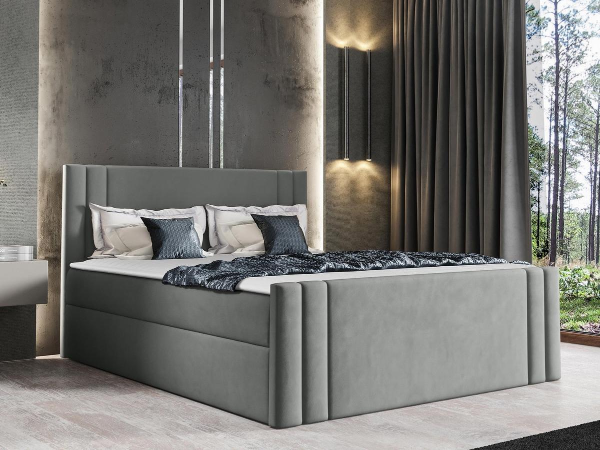 BOXBETT Carmen - H3 - Grau, Holz (160/200cm) - MIRJAN24