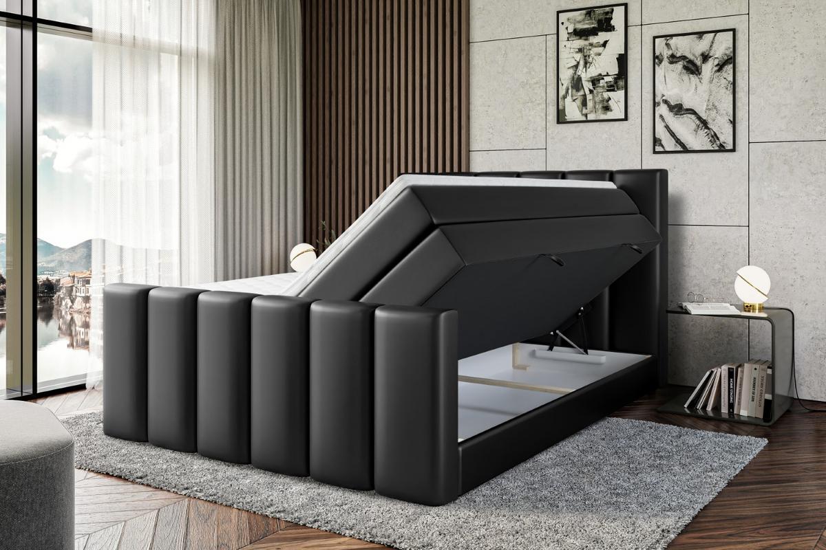 BOXSPRINGBETT BOXI1-Z KING - 140x200 - H3/H4 - Schwarz Hochglanz - Schwarz Hochglanz, Holzwerkstoff (140/200cm) - ALTDECOR