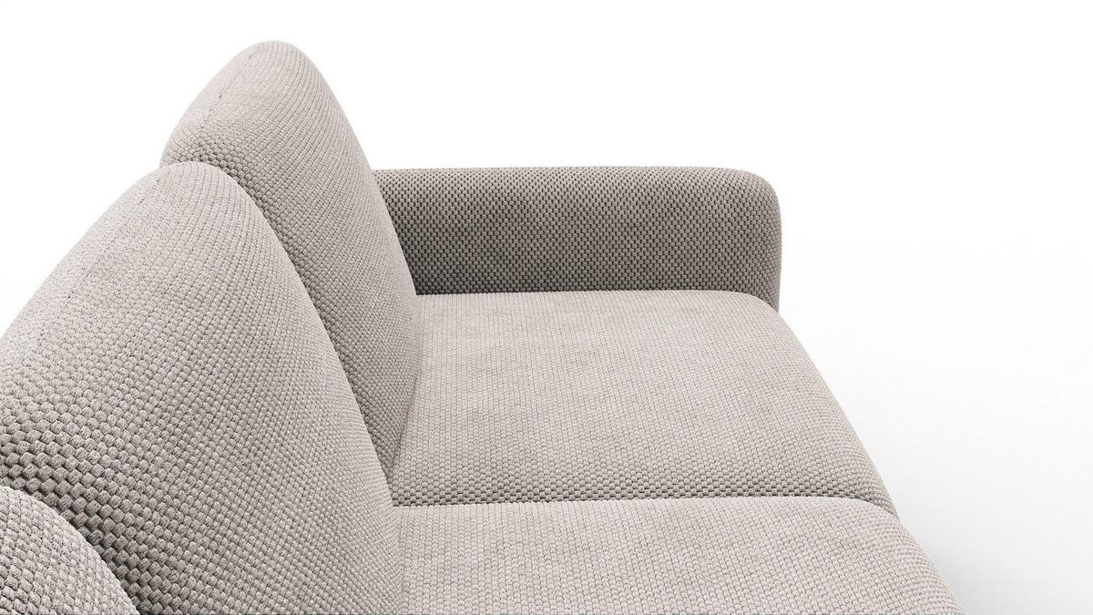 ECKSOFA FEBE 4-Sitzer links, beige - Beige/Schwarz, Holz/Textil (264/157cm) - Wozimo