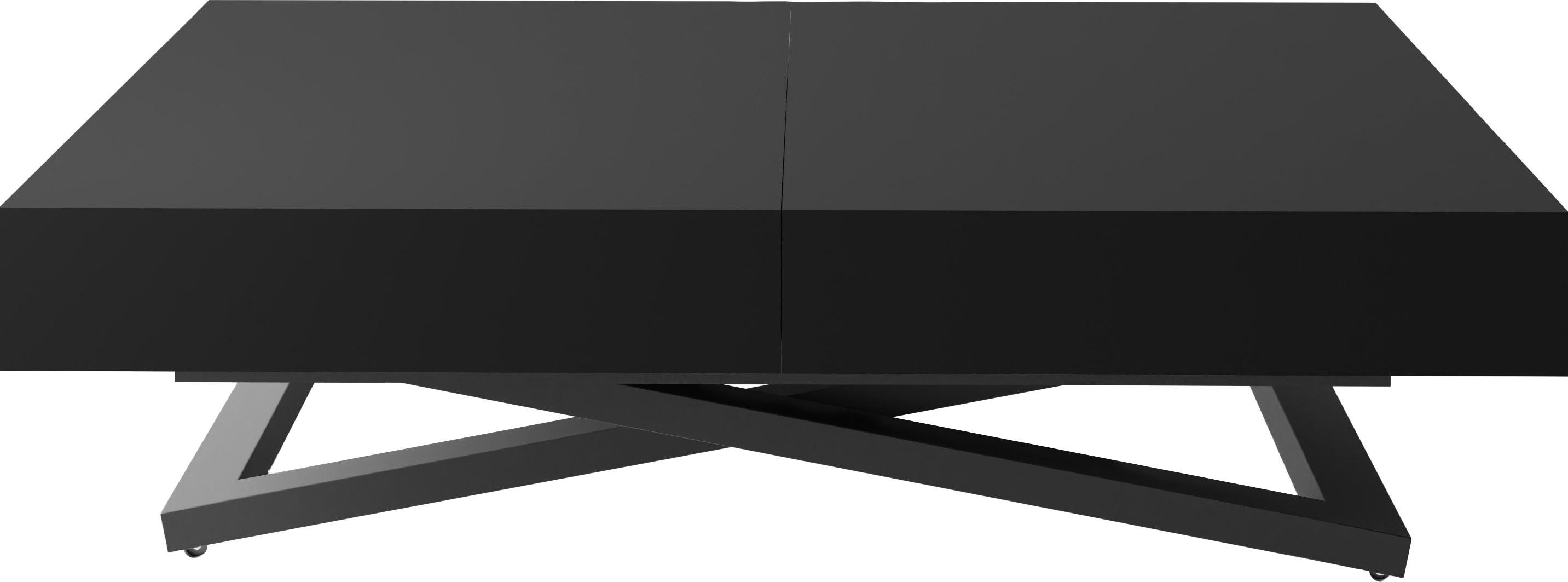 COUCHTISCH Cavetta U höhenverstellbar ausziehbar, Schwarz 120-200/80/27-76 cm - Schwarz, Holzwerkstoff/Metall (80/200/76cm) - WFL GROUP