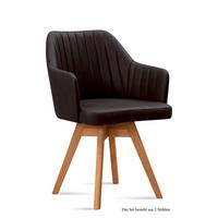 ARMLEHNSTUHL drehbar (2er-Set) Dotty 58x81x60 Eiche geölt/Espresso - Eichefarben/Dunkelbraun, Kunststoff (60/81/58cm) - 58aufmkessel