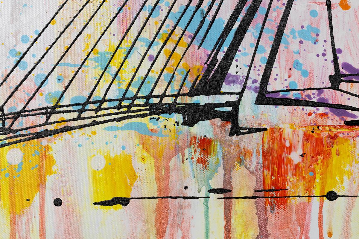 ACRYLBILD HANDGEMALT 120/60 cm - Grau, Holz/Textil (120/60cm) - KUNSTLOFT
