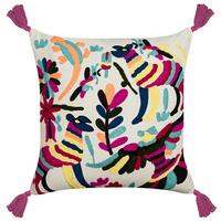 DEKOKISSEN Bunt 50/50 cm Raiganj - Multicolor, Naturmaterialien/Textil (50/50cm) - Beliani