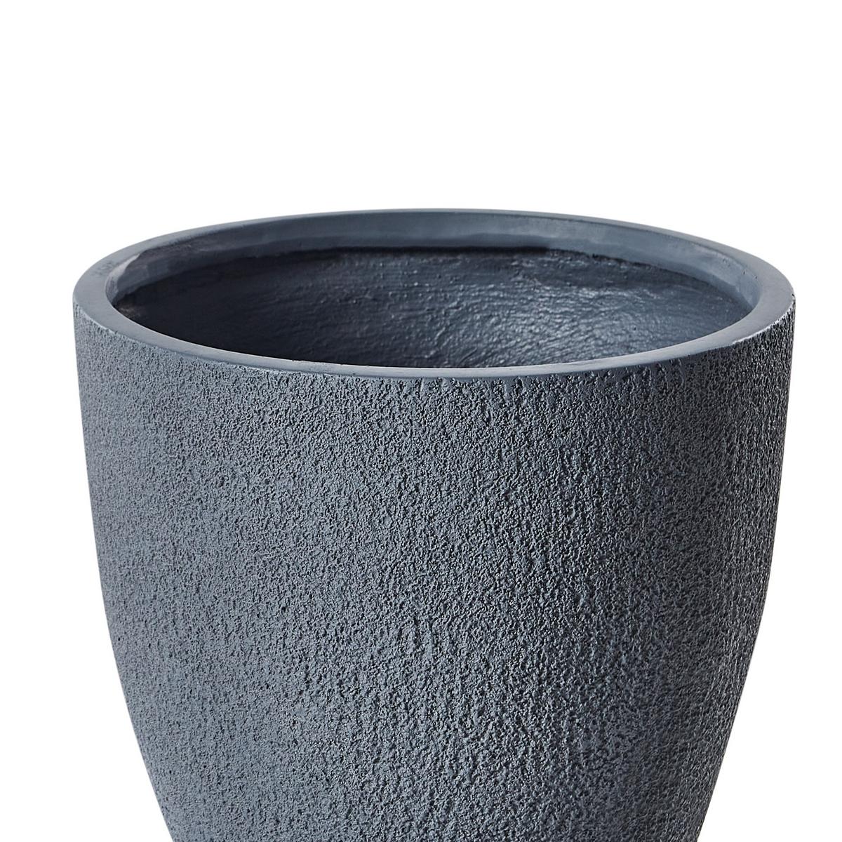 BLUMENTOPF hellgrau rund 46/46/46 cm Kannia - Hellgrau, Naturmaterialien (46cm) - Beliani