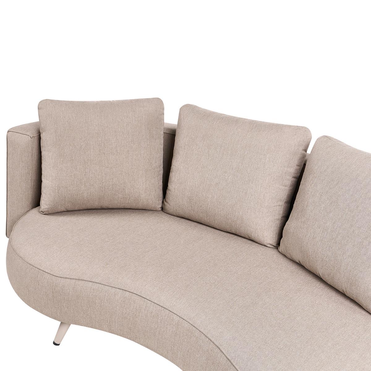 GARTENSOFA 3-Sitzer linksseitig Beige Parori - Beige, Textil (210/95/104cm) - Beliani