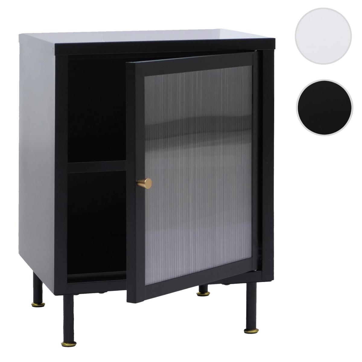 NACHTTISCH rechteckig Schwarz - Schwarz, Metall (41/55/41cm) - MCW