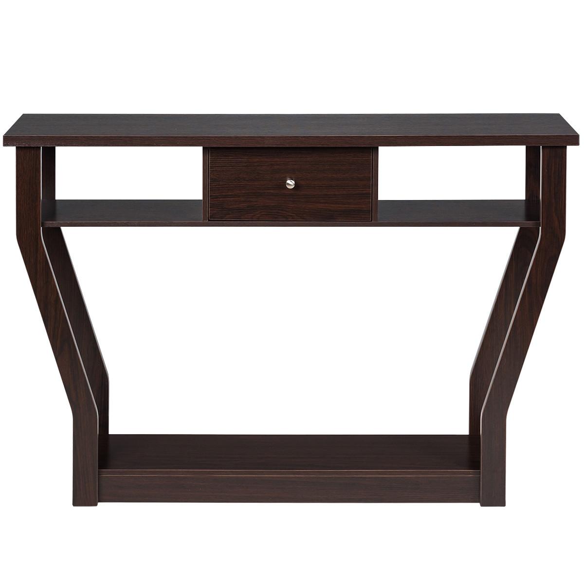 KONSOLENTISCH Braun - Braun, Holzwerkstoff (30/120/81cm) - COSTWAY