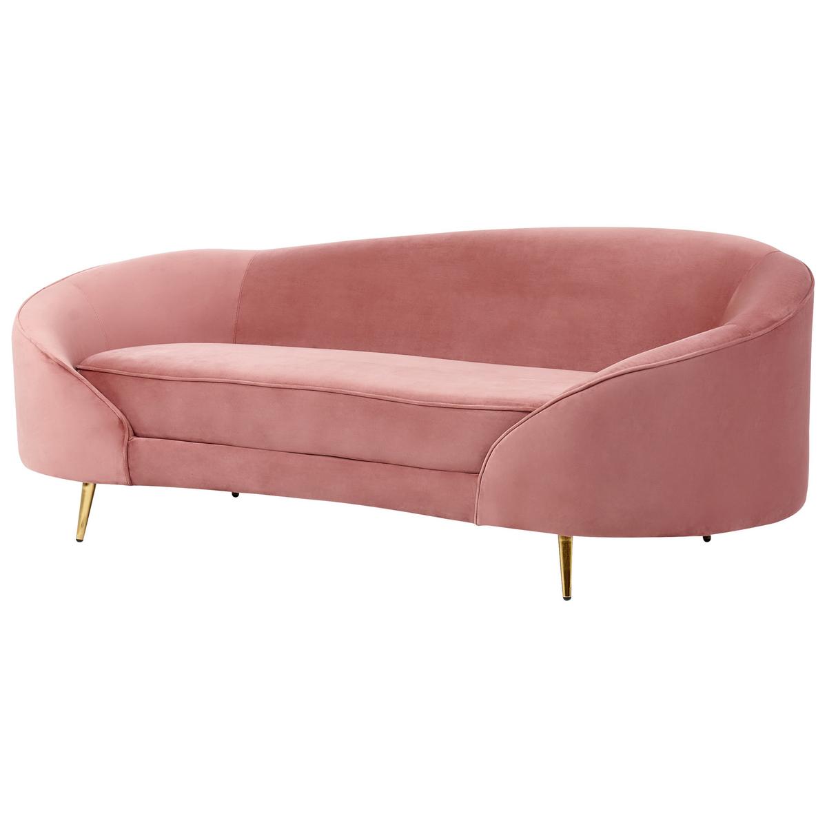 3-SITZER-SOFA Samtstoff Pastellrosa Savar - Rosa, Textil (183/69/84cm) - Beliani