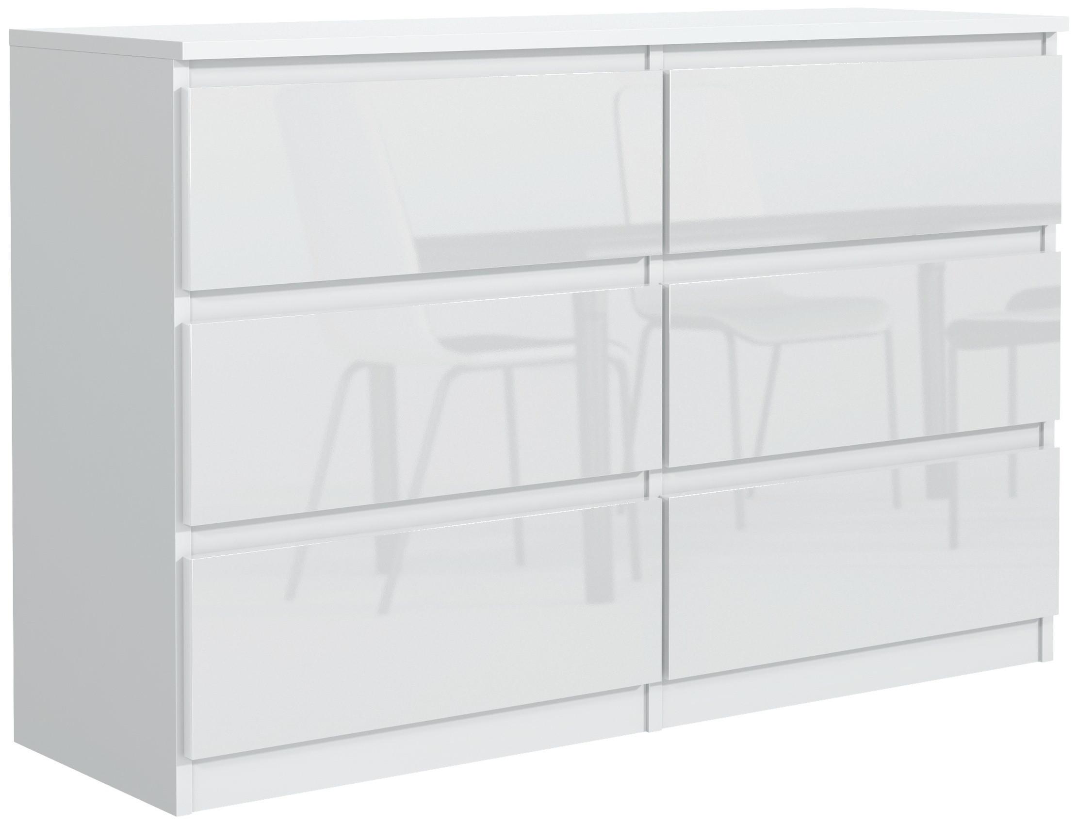 KOMMODE Weiß Hochglanz 120/79/39 - Weiß Hochglanz, Holzwerkstoff (120/79/39cm) - RAUMHIRSCH FURNITURE