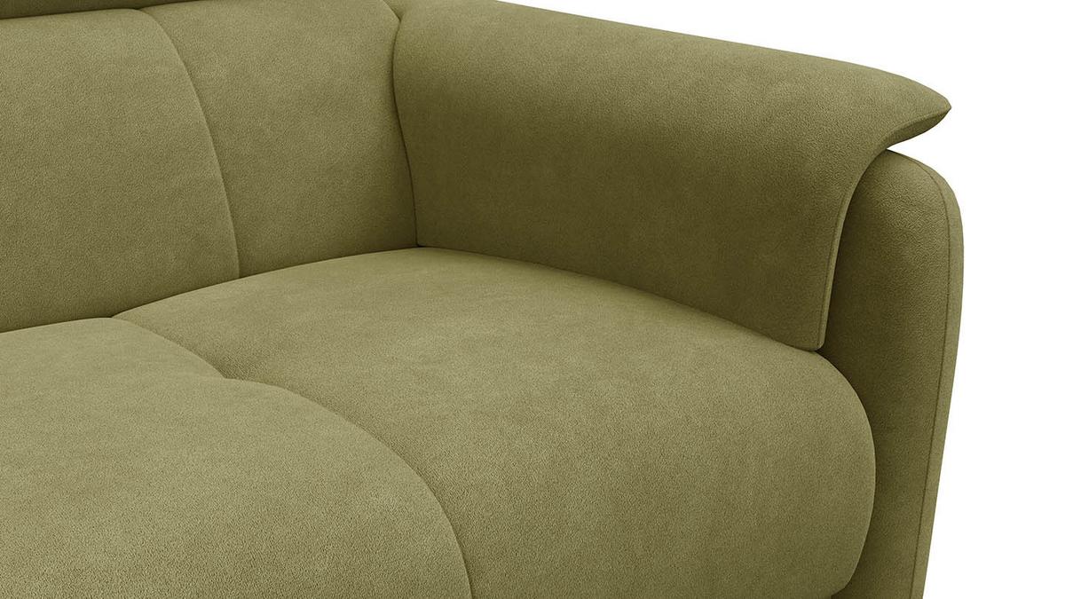 SOFA RODEN 3-Sitzer, olive, Veloursstoff - Grün, Holz/Textil (194/82/103cm) - Wozimo