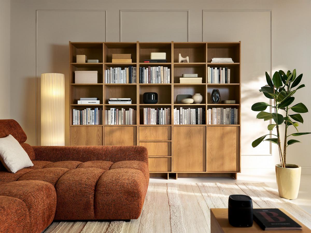 BÜCHERREGAL ZENITH 50/201/39 cm Wohnzimmerregal Hochschrank Regal Braun - Braun, Holzwerkstoff (50/201/39cm) - MASSENO