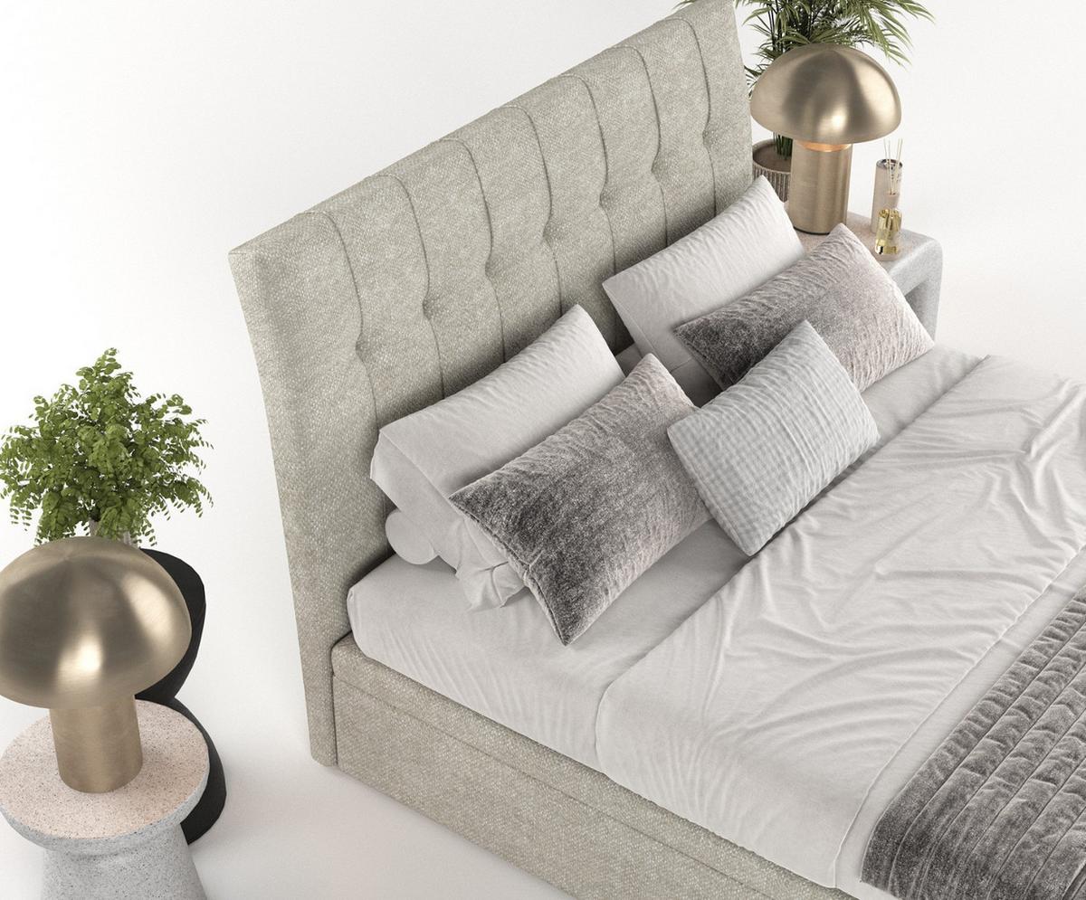 POLSTERBETT Kelsea mit Stauraum 140/200 cm Beige im Alta Stoff - Beige/Schwarz, Holz/Holzwerkstoff (140/200cm) - AltaBeds