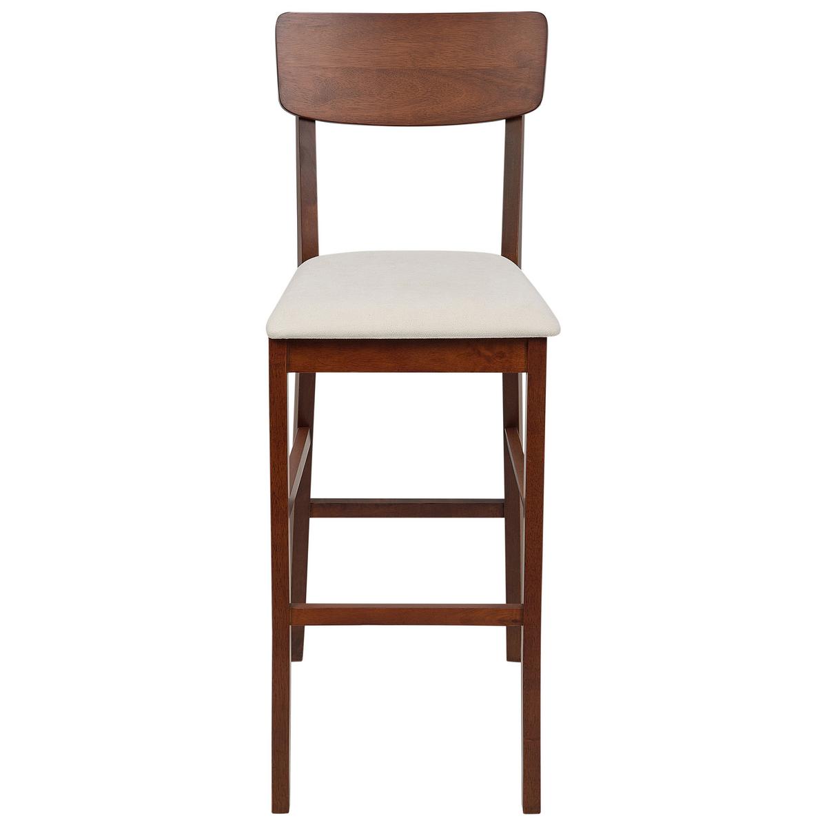 BARSTUHL 2er-Set Dunkelbraun/Beige Ambler - Beige, Holz (44/113/53cm) - Beliani