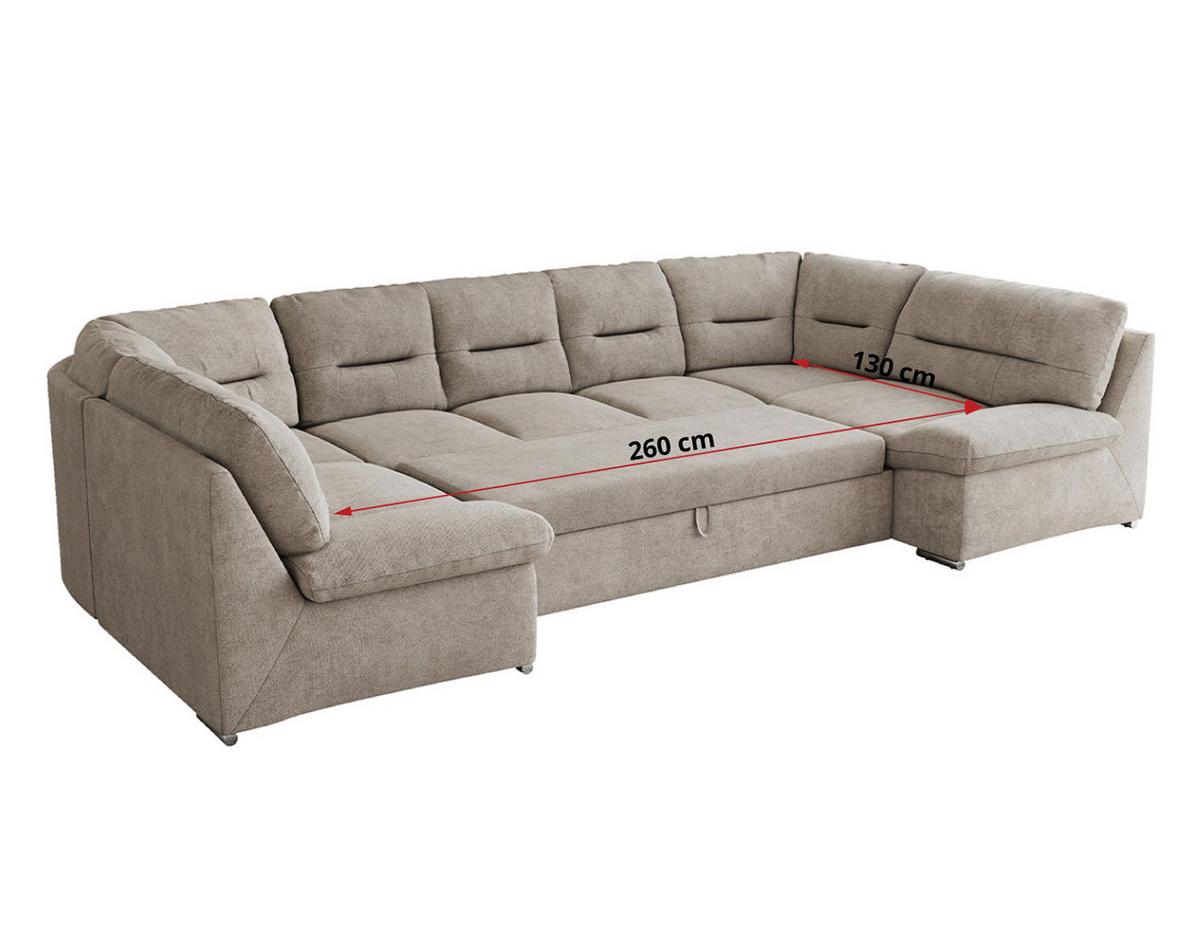 WOHNLANDSCHAFT MORBIDO U Beige Struktur - Beige/Silberfarben, Textil/Metall (340/93/206cm) - MKS