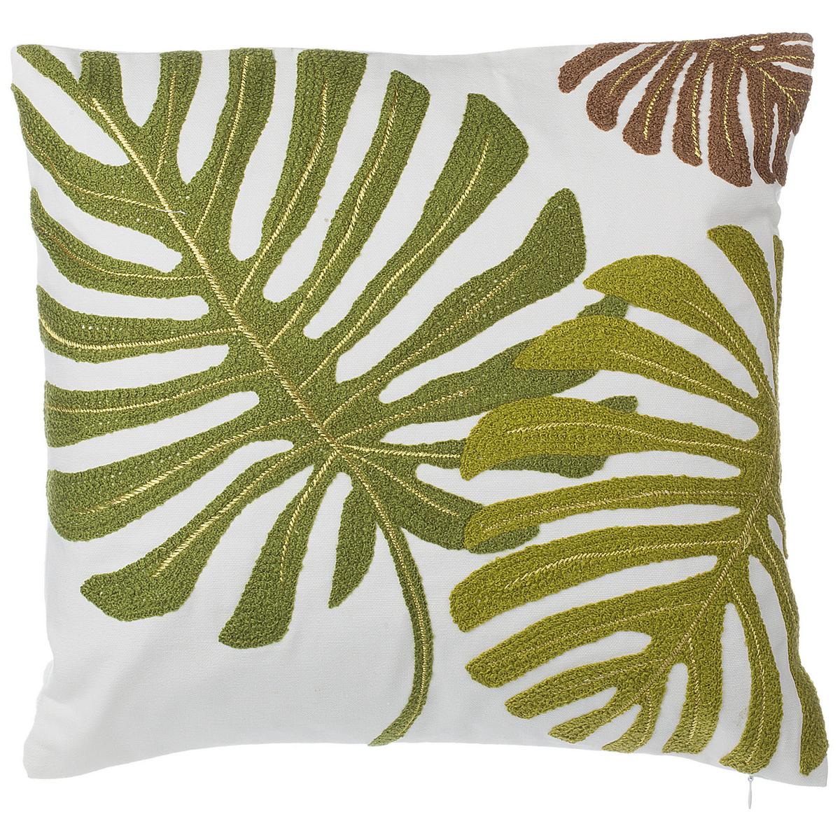 DEKOKISSEN 2er-Set Dunkelgrün 45/45 cm Zenobia - Dunkelgrün, Naturmaterialien/Textil (45/45cm) - Beliani