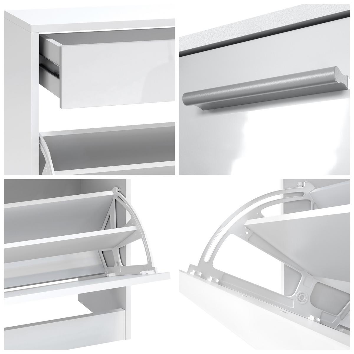 GARDEROBE Malea Front in Grau Hochglanz - Grau, Holzwerkstoff (180/180/23cm) - Vladon