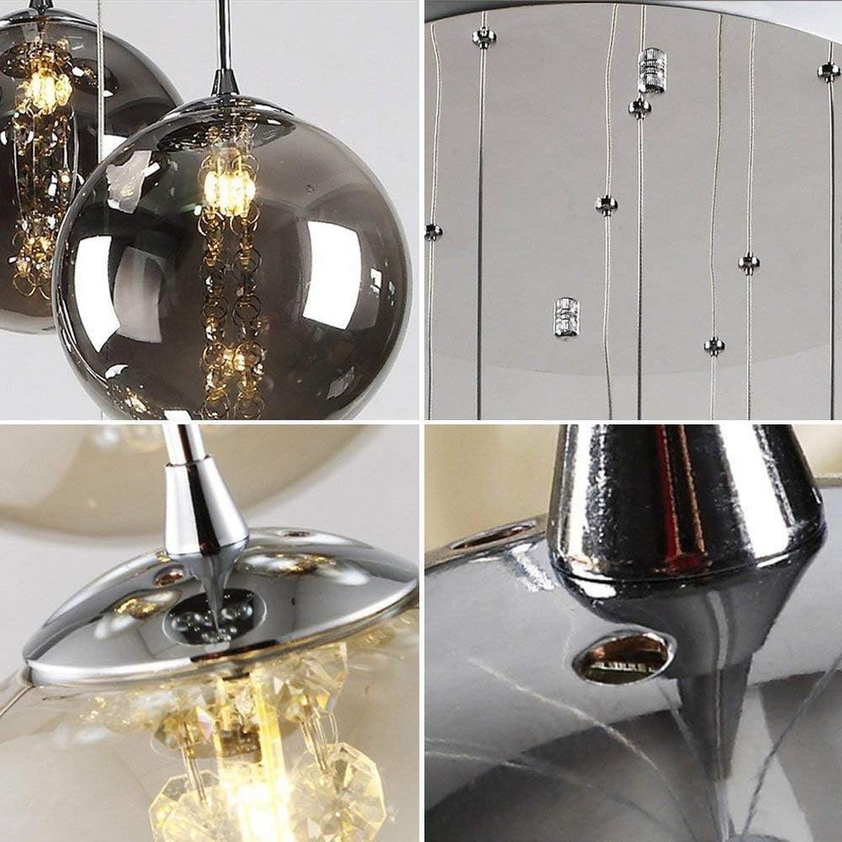 PENDELLEUCHTE Energie 6-flammig 31/31/150 cm - Grau, Glas (31/31/150cm) - Nettlife