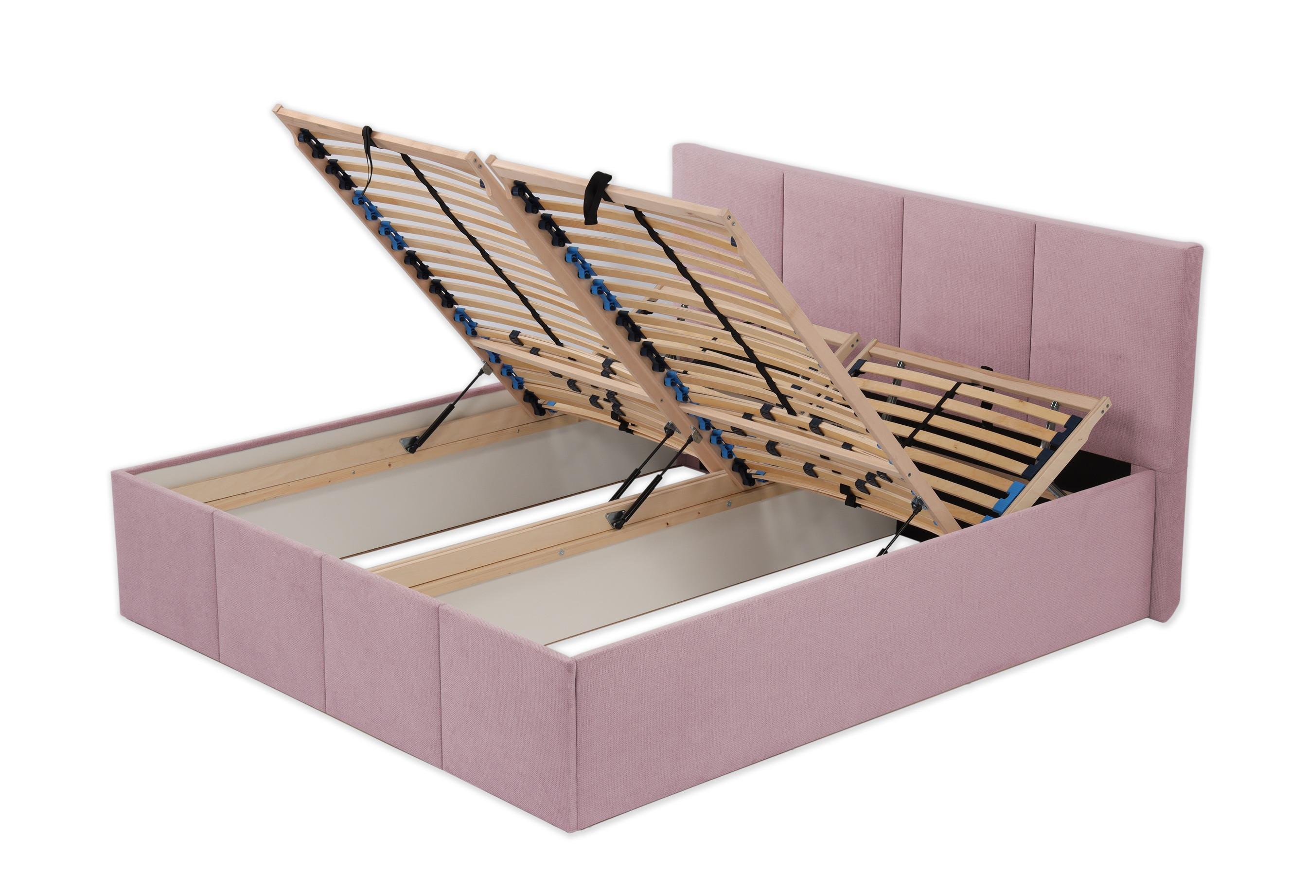 POLSTERBETT Dalas Rose 180 x 200 x 40 cm Bettkasten Mit hochwertiger Matratze H2 (bis 100 kg) und Lattenrost - Rosa, Holz (180/200cm) - Halmon Schlafkomfort Betten 