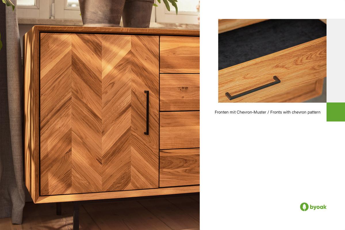 KOMMODE BREIT LEON Kernbuche - Kernbuche, Holz (144/80/45cm) - byoak