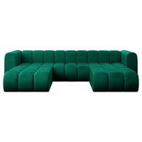 WOHNLANDSCHAFT modulares Sofa Joren-U1 - 319x177x70 cm Grün - Dunkelgrün, Holzwerkstoff/Textil (319/70/177cm) - ALTDECOR