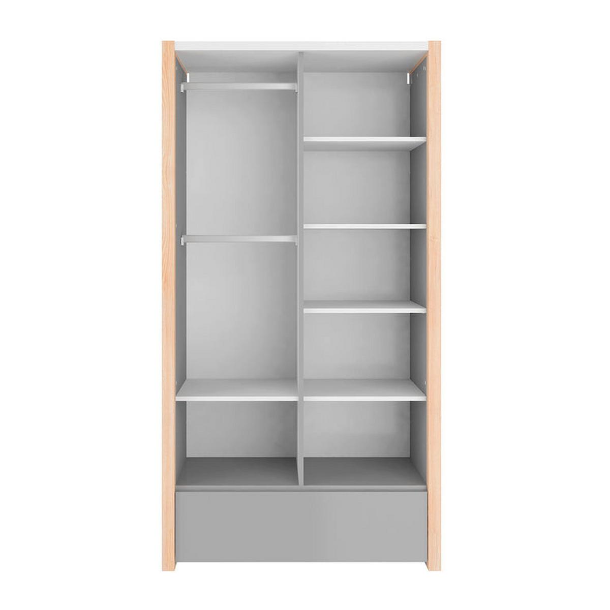 SCHRANK 2 Türen Weiß und grau - Weiß, Holzwerkstoff (100/190/50cm) - Petits-meubles