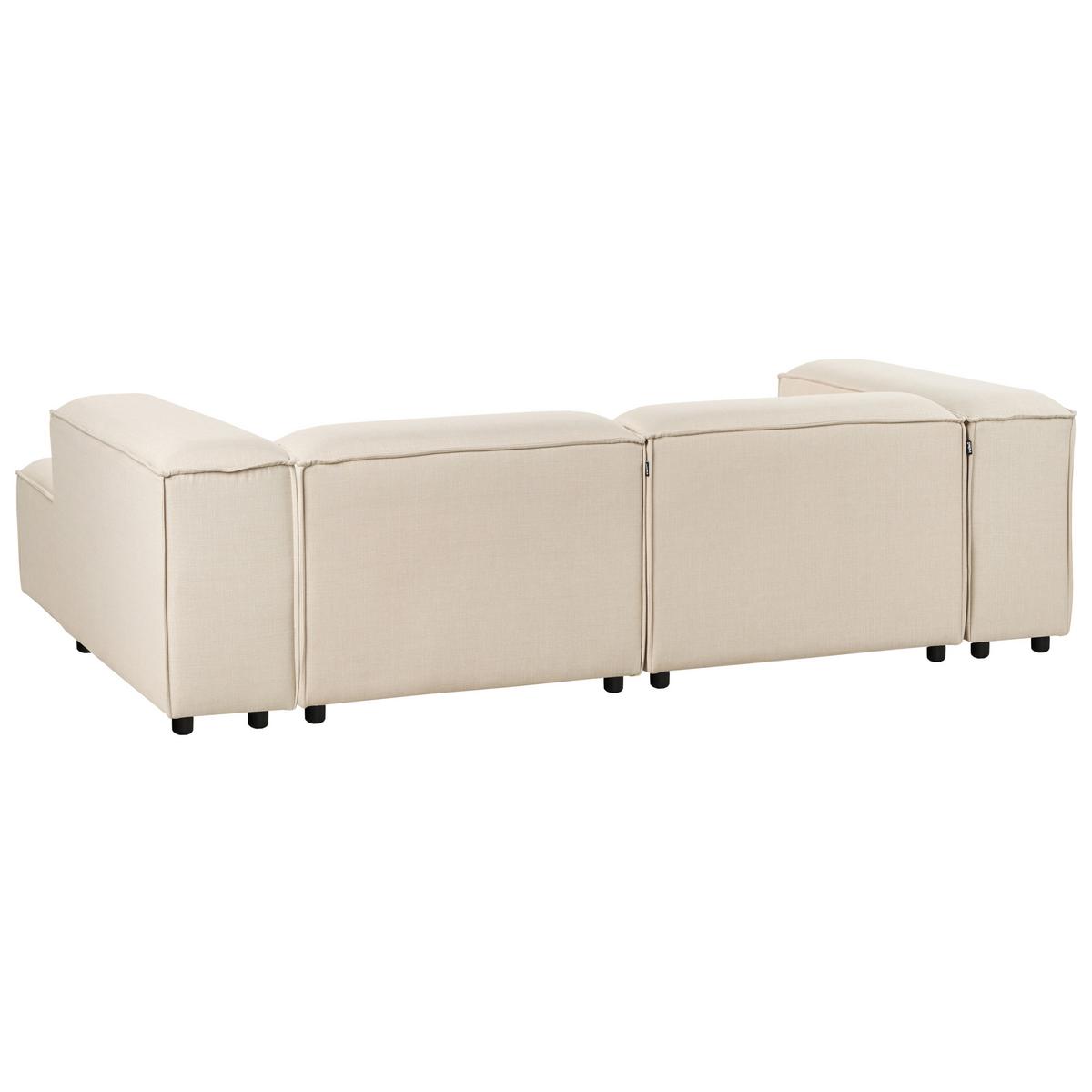 ECKSOFA Modul 3-Sitzer linksseitig Beige Stoff mit Ottomane Ardal - Beige, Textil (240/180cm) - Beliani