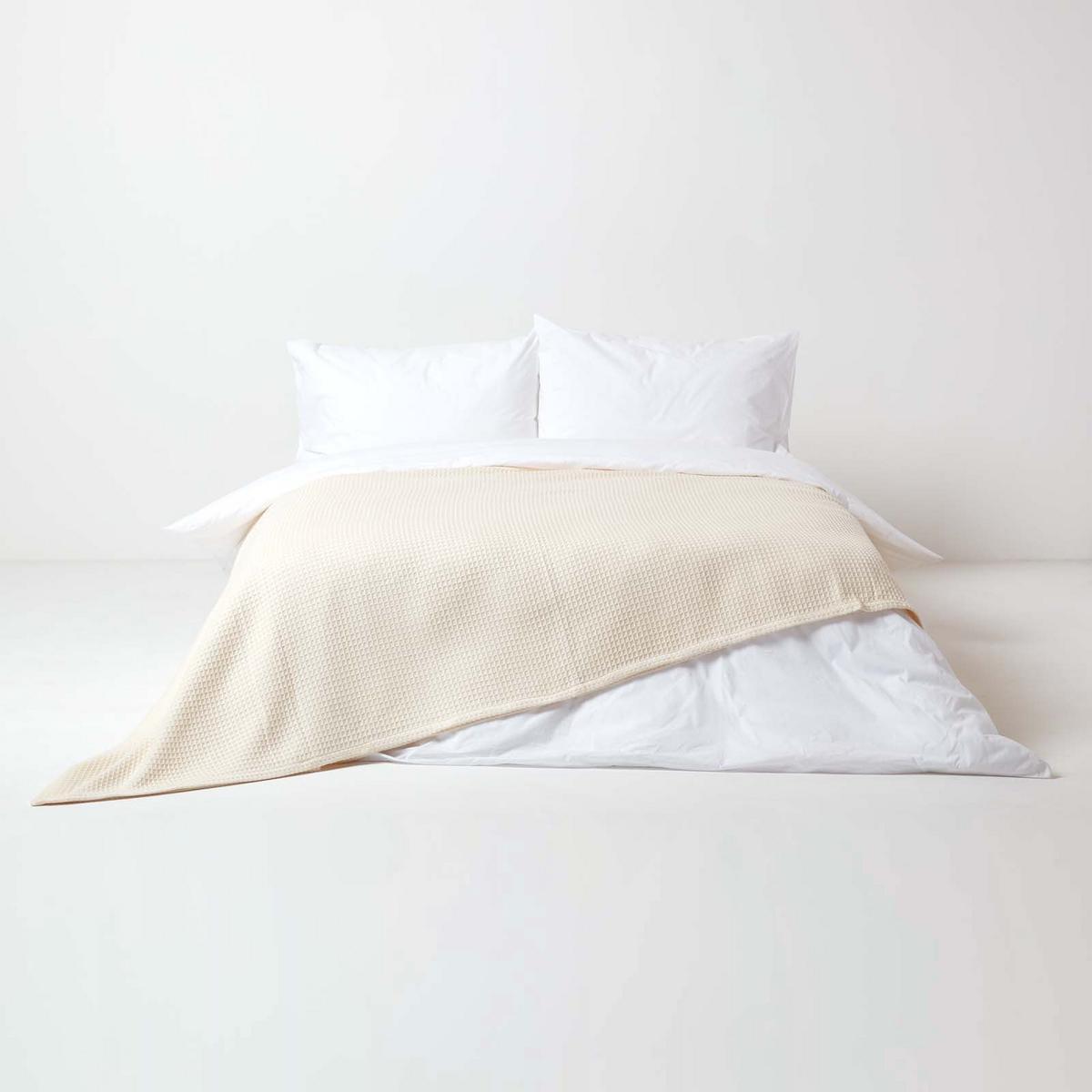 BIO-WOHNDECKE Waffelpiqué 230/280 cm - Naturfarben, Textil (280/230cm) - Homescapes