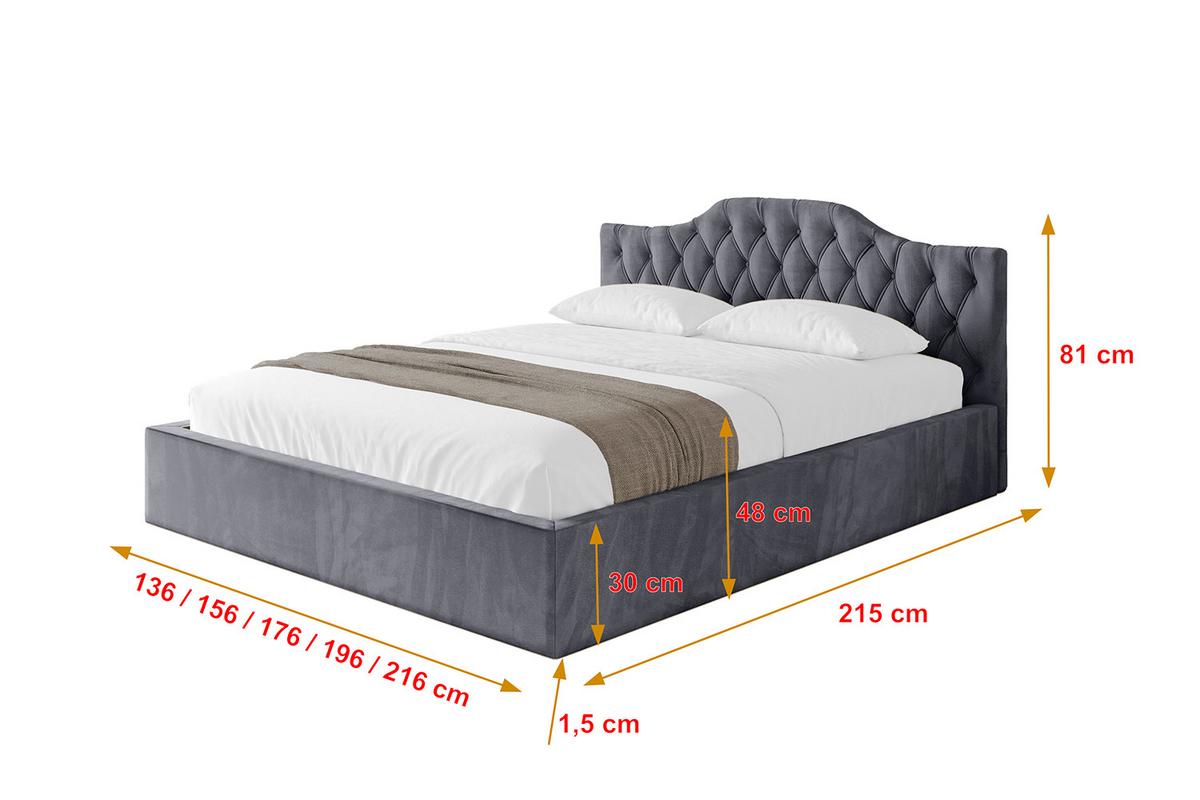 POLSTERBETT mit Bettkasten und Lattenrost, Boxbett ohne Matratze - FALIO-V1 120x200 Dunkelgrau - Dunkelgrau, Holzwerkstoff/Textil (120/200cm) - ALTDECOR