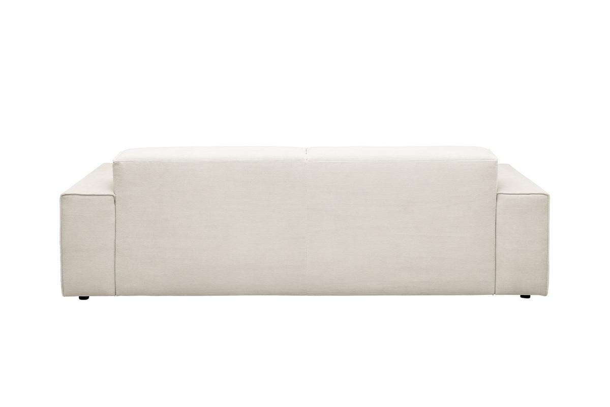 SOFA RANI Weiß Cord - Schwarz/Weiß, Kunststoff/Textil (256/71/101cm) - KAWOLA