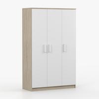 KLEIDERSCHRANK Jonas III 2D 19, 120/192/50, 3-türig, Sonoma-Eiche - Weiß/Sonoma Eiche, Holzwerkstoff (120/194/50cm) - imoebel24