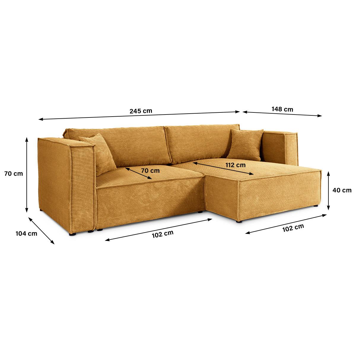SOFA Jimmy 3 Sitzplätze Gelb - Gelb, Holz (245/77/148cm) - Petits-meubles