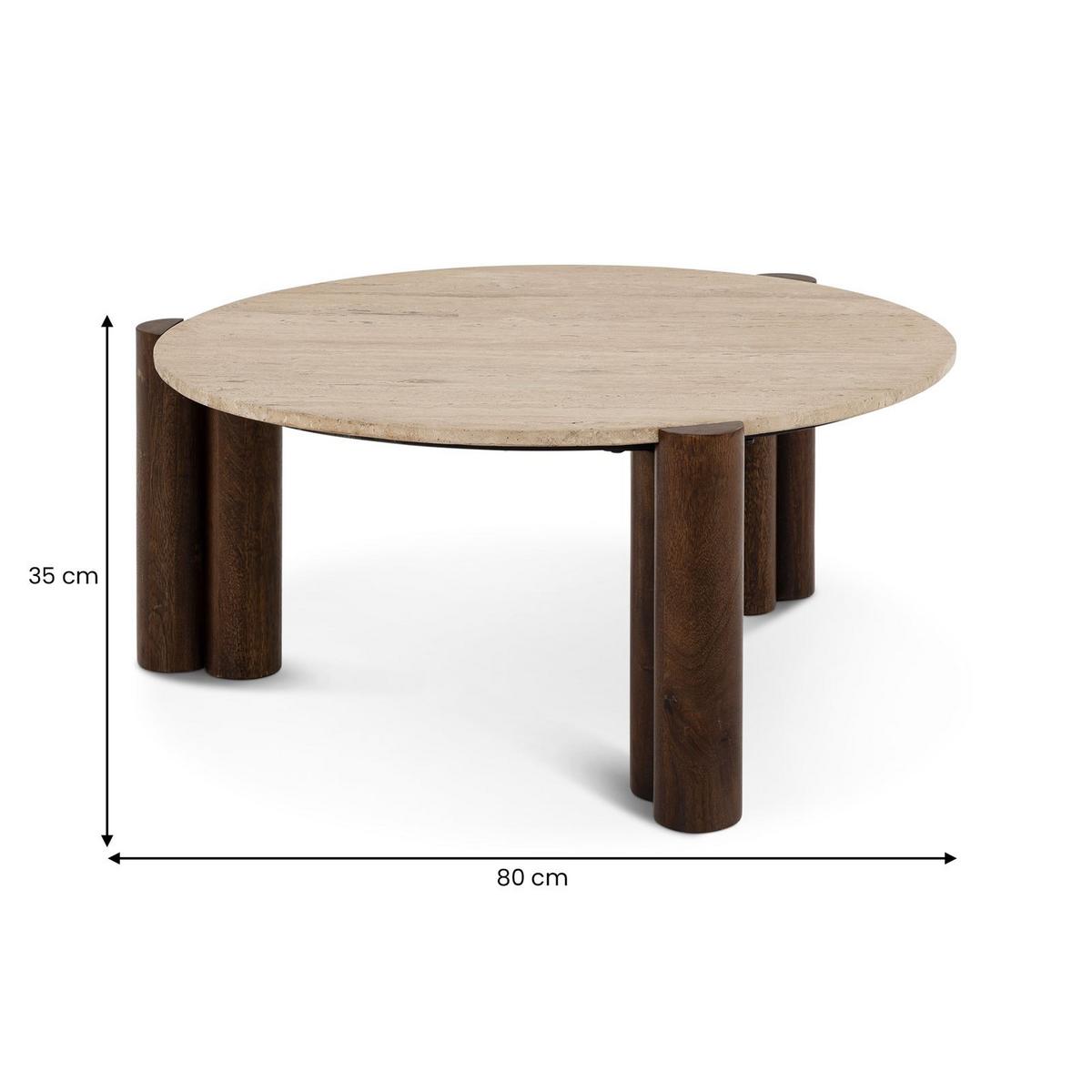 COUCHTISCH TAPTI braun/beige - Beige/Braun, Holz/Naturmaterialen (80/80/35cm) - IDIMEX