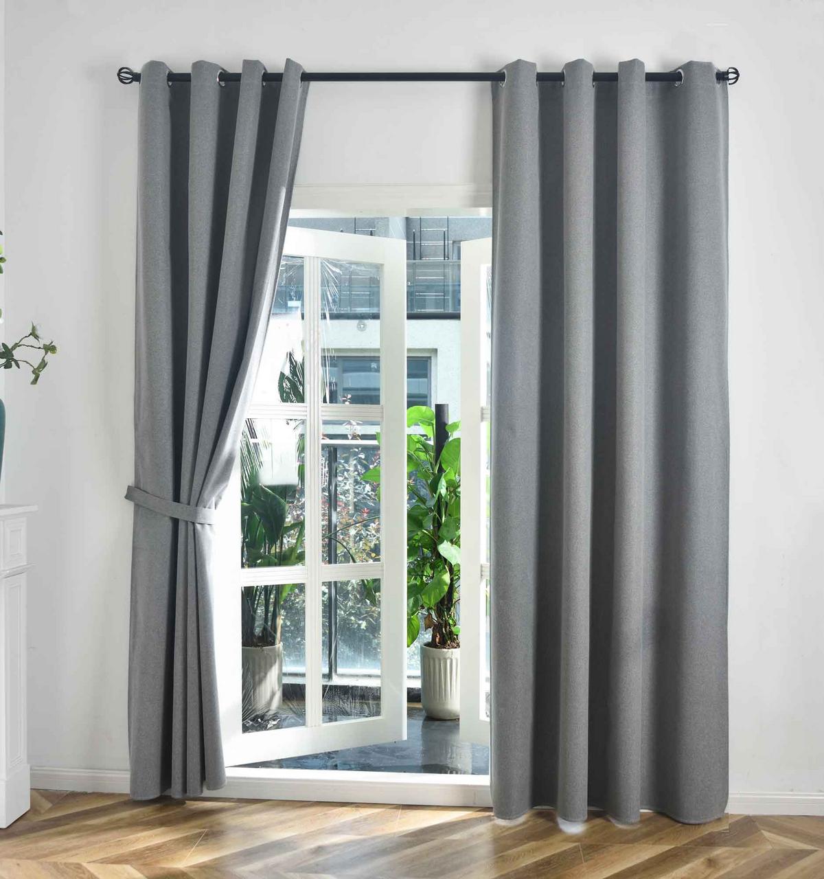 VORHANG 2ER SET »München Dark« HxB 225x145 Grau - Grau, Textil (145/225cm) - Gardinenbox